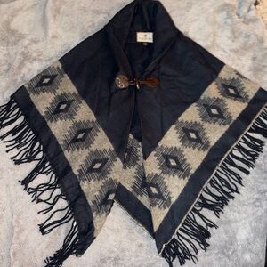 Legendary Whitetails Navy Blue and Tan poncho/cape